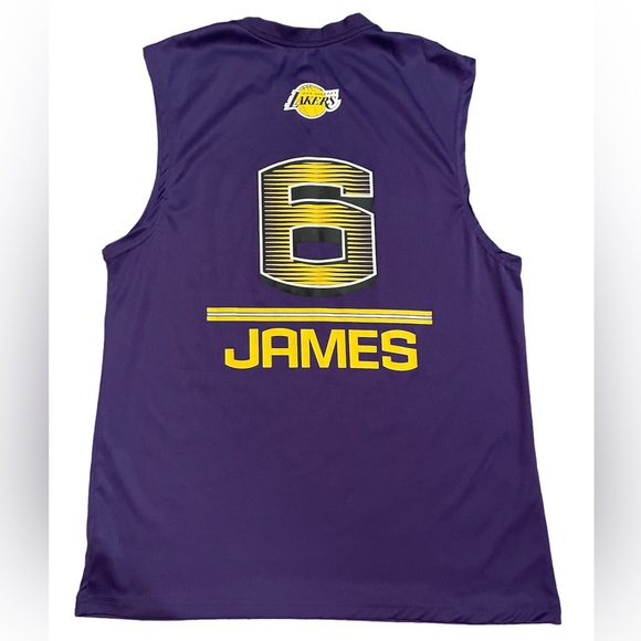 NBA Los Angeles Lakers Purple #6 LeBron James Tank Top Jersey size Medium - Picture 2 of 7